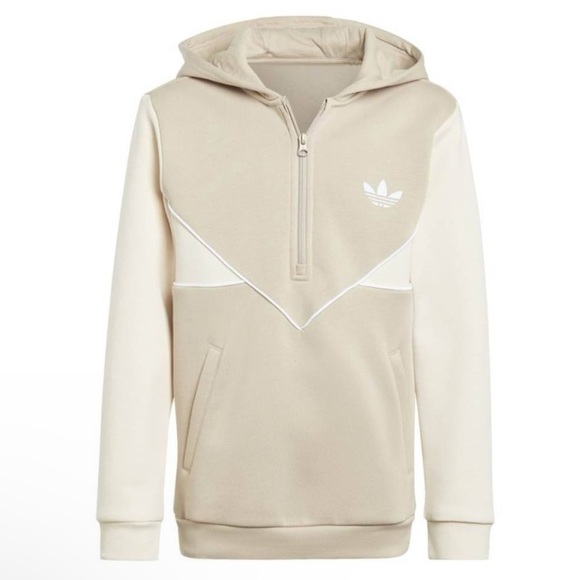 Adidas Unisex kids HZ Hoodie zip up in wonder beige size Medium - Picture 11 of 11